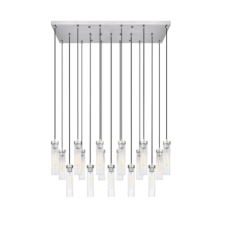 Z-Lite Beau Linear Chandelier, 17-Light, 18 In.W x 42 In.L x 12.75 In.H, Brushed Nickel/Clear 740P-17L-BN